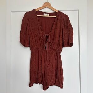 Urban Outfitters Maroon Polka Dot Top